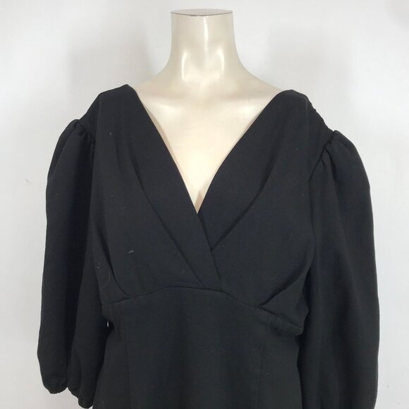 VIXEN MICHELINE PITT - WOMEN'S 3X -BLACK 3/4 LENGTH SLEEVE V NECK DRESS - Picture 2 of 8